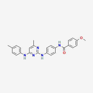 4-methoxy-N-[4-({4-methyl-6-[(4-methylphenyl)amino]pyrimidin-2-yl}amino)phenyl]benzamide