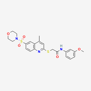 N-(3-Methoxyphenyl)-2-{[4-methyl-6-(morpholine-4-sulfonyl)quinolin-2-YL]sulfanyl}acetamide