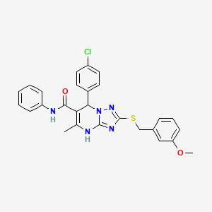 7-(4-chlorophenyl)-2-[(3-methoxybenzyl)sulfanyl]-5-methyl-N-phenyl-4,7-dihydro[1,2,4]triazolo[1,5-a]pyrimidine-6-carboxamide