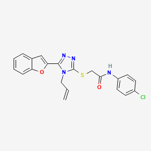 molecular formula C21H17ClN4O2S B11236215 2-{[5-(1-benzofuran-2-yl)-4-(prop-2-en-1-yl)-4H-1,2,4-triazol-3-yl]sulfanyl}-N-(4-chlorophenyl)acetamide 