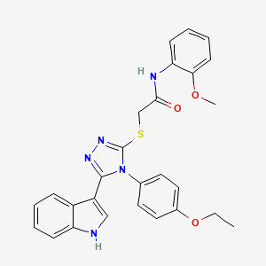 2-((4-(4-ethoxyphenyl)-5-(1H-indol-3-yl)-4H-1,2,4-triazol-3-yl)thio)-N-(2-methoxyphenyl)acetamide