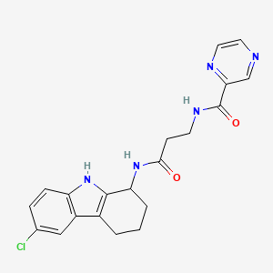 N-(3-((6-chloro-2,3,4,9-tetrahydro-1H-carbazol-1-yl)amino)-3-oxopropyl)pyrazine-2-carboxamide