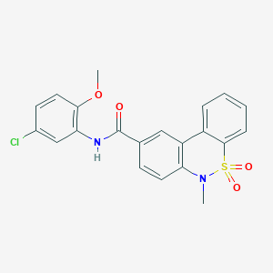 molecular formula C21H17ClN2O4S B11236244 N-(5-chloro-2-methoxyphenyl)-6-methyl-6H-dibenzo[c,e][1,2]thiazine-9-carboxamide 5,5-dioxide 