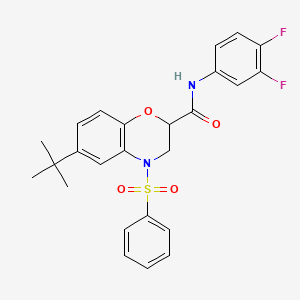 6-tert-butyl-N-(3,4-difluorophenyl)-4-(phenylsulfonyl)-3,4-dihydro-2H-1,4-benzoxazine-2-carboxamide