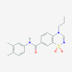 N-(3,4-dimethylphenyl)-4-propyl-4H-1,2,4-benzothiadiazine-7-carboxamide 1,1-dioxide