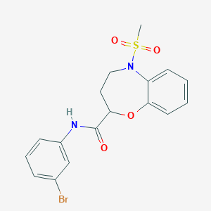 N-(3-bromophenyl)-5-(methylsulfonyl)-2,3,4,5-tetrahydro-1,5-benzoxazepine-2-carboxamide