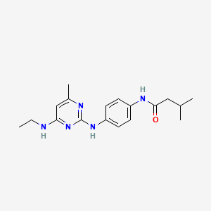 molecular formula C18H25N5O B11236308 N-(4-{[4-(ethylamino)-6-methylpyrimidin-2-yl]amino}phenyl)-3-methylbutanamide 