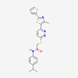 N-(4-isopropylphenyl)-2-((6-(4-methyl-2-(thiophen-2-yl)thiazol-5-yl)pyridazin-3-yl)thio)acetamide