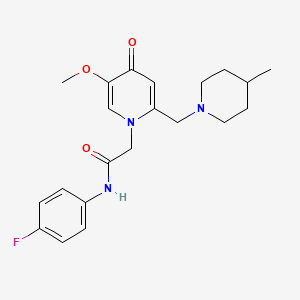 molecular formula C21H26FN3O3 B11236365 N-(4-fluorophenyl)-2-(5-methoxy-2-((4-methylpiperidin-1-yl)methyl)-4-oxopyridin-1(4H)-yl)acetamide 