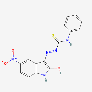 1-[(Z)-(5-nitro-2-oxo-indolin-3-ylidene)amino]-3-phenyl-thiourea