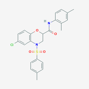 6-chloro-N-(2,4-dimethylphenyl)-4-[(4-methylphenyl)sulfonyl]-3,4-dihydro-2H-1,4-benzoxazine-2-carboxamide