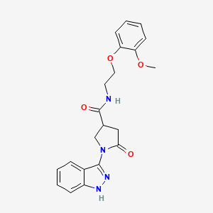 molecular formula C21H22N4O4 B11236431 1-(1H-indazol-3-yl)-N-[2-(2-methoxyphenoxy)ethyl]-5-oxopyrrolidine-3-carboxamide 