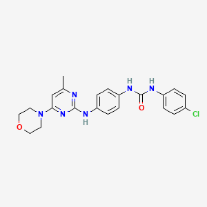 molecular formula C22H23ClN6O2 B11236436 1-(4-Chlorophenyl)-3-(4-((4-methyl-6-morpholinopyrimidin-2-yl)amino)phenyl)urea 