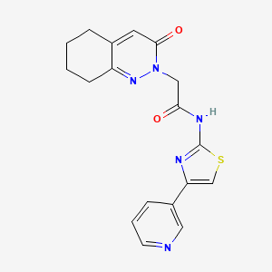 molecular formula C18H17N5O2S B11236454 2-(3-oxo-5,6,7,8-tetrahydrocinnolin-2(3H)-yl)-N-[(2Z)-4-(pyridin-3-yl)-1,3-thiazol-2(3H)-ylidene]acetamide 