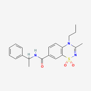 3-methyl-N-(1-phenylethyl)-4-propyl-4H-1,2,4-benzothiadiazine-7-carboxamide 1,1-dioxide