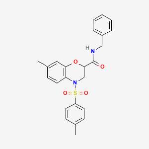 molecular formula C24H24N2O4S B11236515 N-benzyl-7-methyl-4-[(4-methylphenyl)sulfonyl]-3,4-dihydro-2H-1,4-benzoxazine-2-carboxamide 