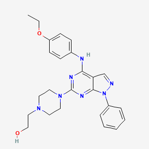 2-(4-{4-[(4-ethoxyphenyl)amino]-1-phenyl-1H-pyrazolo[3,4-d]pyrimidin-6-yl}piperazin-1-yl)ethanol