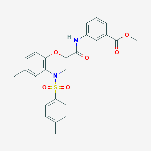 molecular formula C25H24N2O6S B11236548 methyl 3-[({6-methyl-4-[(4-methylphenyl)sulfonyl]-3,4-dihydro-2H-1,4-benzoxazin-2-yl}carbonyl)amino]benzoate 