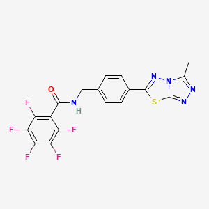 molecular formula C18H10F5N5OS B11236564 2,3,4,5,6-pentafluoro-N-[4-(3-methyl[1,2,4]triazolo[3,4-b][1,3,4]thiadiazol-6-yl)benzyl]benzamide 