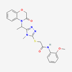 N-(2-methoxyphenyl)-2-({4-methyl-5-[1-(3-oxo-2,3-dihydro-4H-1,4-benzoxazin-4-yl)ethyl]-4H-1,2,4-triazol-3-yl}sulfanyl)acetamide