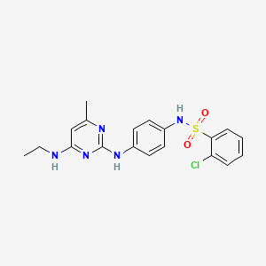 2-chloro-N-(4-((4-(ethylamino)-6-methylpyrimidin-2-yl)amino)phenyl)benzenesulfonamide