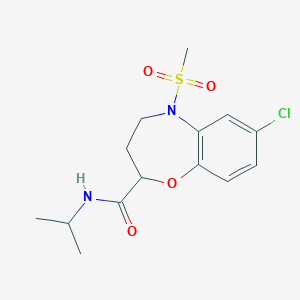 7-chloro-5-(methylsulfonyl)-N-(propan-2-yl)-2,3,4,5-tetrahydro-1,5-benzoxazepine-2-carboxamide