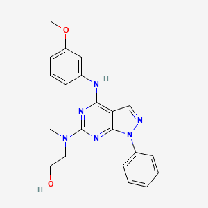 2-[{4-[(3-methoxyphenyl)amino]-1-phenyl-1H-pyrazolo[3,4-d]pyrimidin-6-yl}(methyl)amino]ethanol