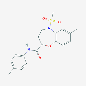 7-methyl-N-(4-methylphenyl)-5-(methylsulfonyl)-2,3,4,5-tetrahydro-1,5-benzoxazepine-2-carboxamide