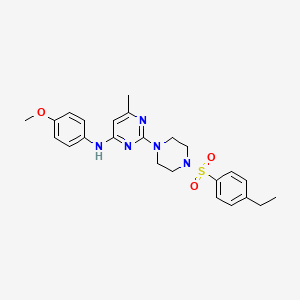 molecular formula C24H29N5O3S B11236605 2-[4-(4-Ethylbenzenesulfonyl)piperazin-1-YL]-N-(4-methoxyphenyl)-6-methylpyrimidin-4-amine 