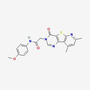 2-(11,13-dimethyl-6-oxo-8-thia-3,5,10-triazatricyclo[7.4.0.02,7]trideca-1(9),2(7),3,10,12-pentaen-5-yl)-N-(4-methoxyphenyl)acetamide