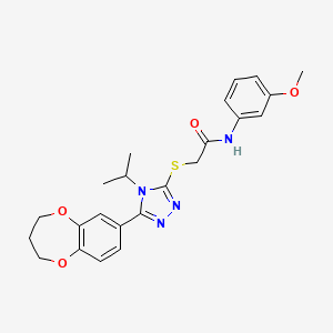 2-{[5-(3,4-dihydro-2H-1,5-benzodioxepin-7-yl)-4-(propan-2-yl)-4H-1,2,4-triazol-3-yl]sulfanyl}-N-(3-methoxyphenyl)acetamide