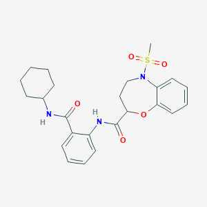 N-[2-(cyclohexylcarbamoyl)phenyl]-5-(methylsulfonyl)-2,3,4,5-tetrahydro-1,5-benzoxazepine-2-carboxamide