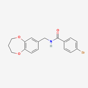 molecular formula C17H16BrNO3 B11236696 4-bromo-N-(3,4-dihydro-2H-1,5-benzodioxepin-7-ylmethyl)benzamide 