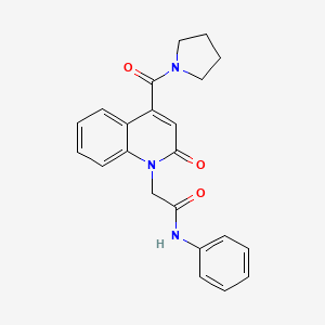 molecular formula C22H21N3O3 B11236754 2-[2-oxo-4-(pyrrolidin-1-ylcarbonyl)quinolin-1(2H)-yl]-N-phenylacetamide 