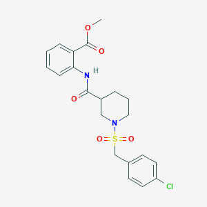 molecular formula C21H23ClN2O5S B11236771 Methyl 2-[({1-[(4-chlorobenzyl)sulfonyl]piperidin-3-yl}carbonyl)amino]benzoate 