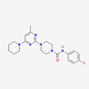 molecular formula C21H27FN6O B11236779 N-(4-Fluorophenyl)-4-[4-methyl-6-(piperidin-1-YL)pyrimidin-2-YL]piperazine-1-carboxamide 