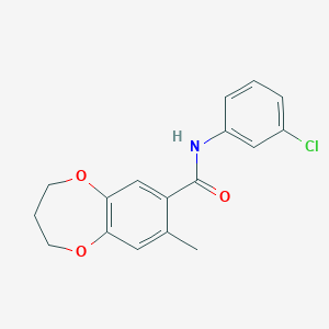 molecular formula C17H16ClNO3 B11236785 N-(3-chlorophenyl)-8-methyl-3,4-dihydro-2H-1,5-benzodioxepine-7-carboxamide 