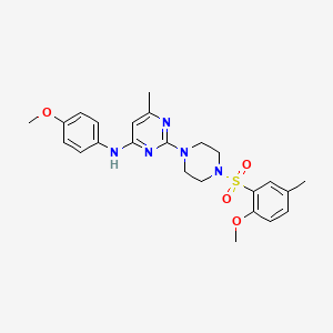 2-(4-((2-methoxy-5-methylphenyl)sulfonyl)piperazin-1-yl)-N-(4-methoxyphenyl)-6-methylpyrimidin-4-amine