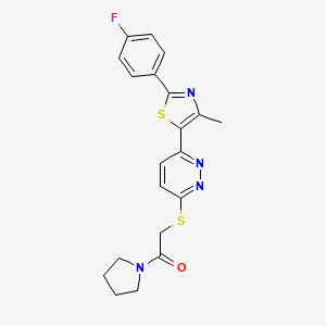 2-((6-(2-(4-Fluorophenyl)-4-methylthiazol-5-yl)pyridazin-3-yl)thio)-1-(pyrrolidin-1-yl)ethanone