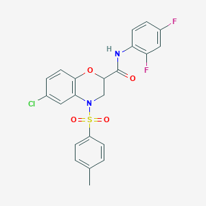 6-chloro-N-(2,4-difluorophenyl)-4-[(4-methylphenyl)sulfonyl]-3,4-dihydro-2H-1,4-benzoxazine-2-carboxamide