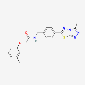 molecular formula C21H21N5O2S B11236808 2-(2,3-dimethylphenoxy)-N-[4-(3-methyl[1,2,4]triazolo[3,4-b][1,3,4]thiadiazol-6-yl)benzyl]acetamide 