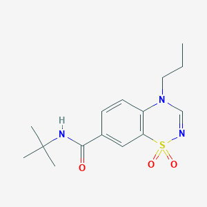 molecular formula C15H21N3O3S B11236842 N-tert-butyl-4-propyl-4H-1,2,4-benzothiadiazine-7-carboxamide 1,1-dioxide 