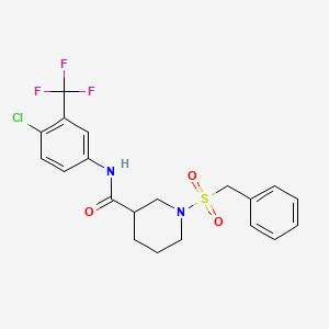 1-(benzylsulfonyl)-N-[4-chloro-3-(trifluoromethyl)phenyl]piperidine-3-carboxamide