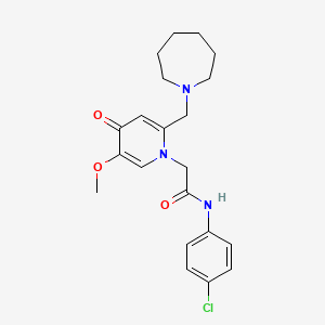 2-(2-(azepan-1-ylmethyl)-5-methoxy-4-oxopyridin-1(4H)-yl)-N-(4-chlorophenyl)acetamide