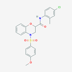 molecular formula C23H21ClN2O5S B11236884 N-(4-chloro-2-methylphenyl)-4-[(4-methoxyphenyl)sulfonyl]-3,4-dihydro-2H-1,4-benzoxazine-2-carboxamide 