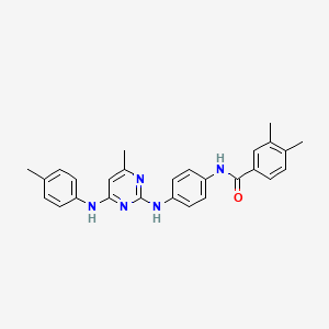 3,4-dimethyl-N-(4-((4-methyl-6-(p-tolylamino)pyrimidin-2-yl)amino)phenyl)benzamide