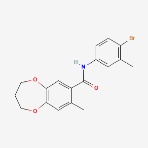 molecular formula C18H18BrNO3 B11236931 N-(4-bromo-3-methylphenyl)-8-methyl-3,4-dihydro-2H-1,5-benzodioxepine-7-carboxamide 