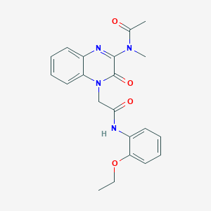 molecular formula C21H22N4O4 B11236937 N-(4-{[(2-Ethoxyphenyl)carbamoyl]methyl}-3-oxo-3,4-dihydroquinoxalin-2-YL)-N-methylacetamide 