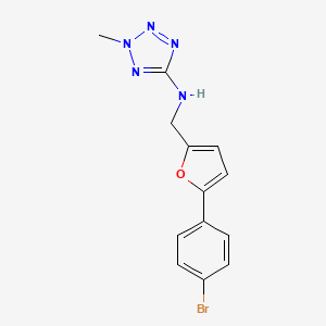 molecular formula C13H12BrN5O B11236962 N-{[5-(4-bromophenyl)furan-2-yl]methyl}-2-methyl-2H-tetrazol-5-amine 