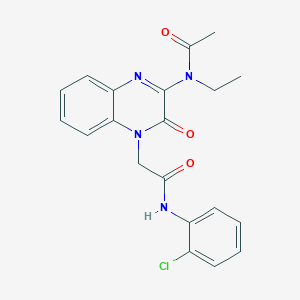 molecular formula C20H19ClN4O3 B11236976 N-(4-{2-[(2-chlorophenyl)amino]-2-oxoethyl}-3-oxo-3,4-dihydroquinoxalin-2-yl)-N-ethylacetamide 